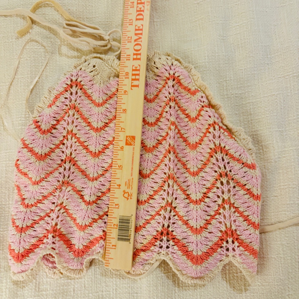 Freshman 1996 Pink Orange and White Cream Knit Two Piece Outfit Women’s XS - Picture 12 of 12